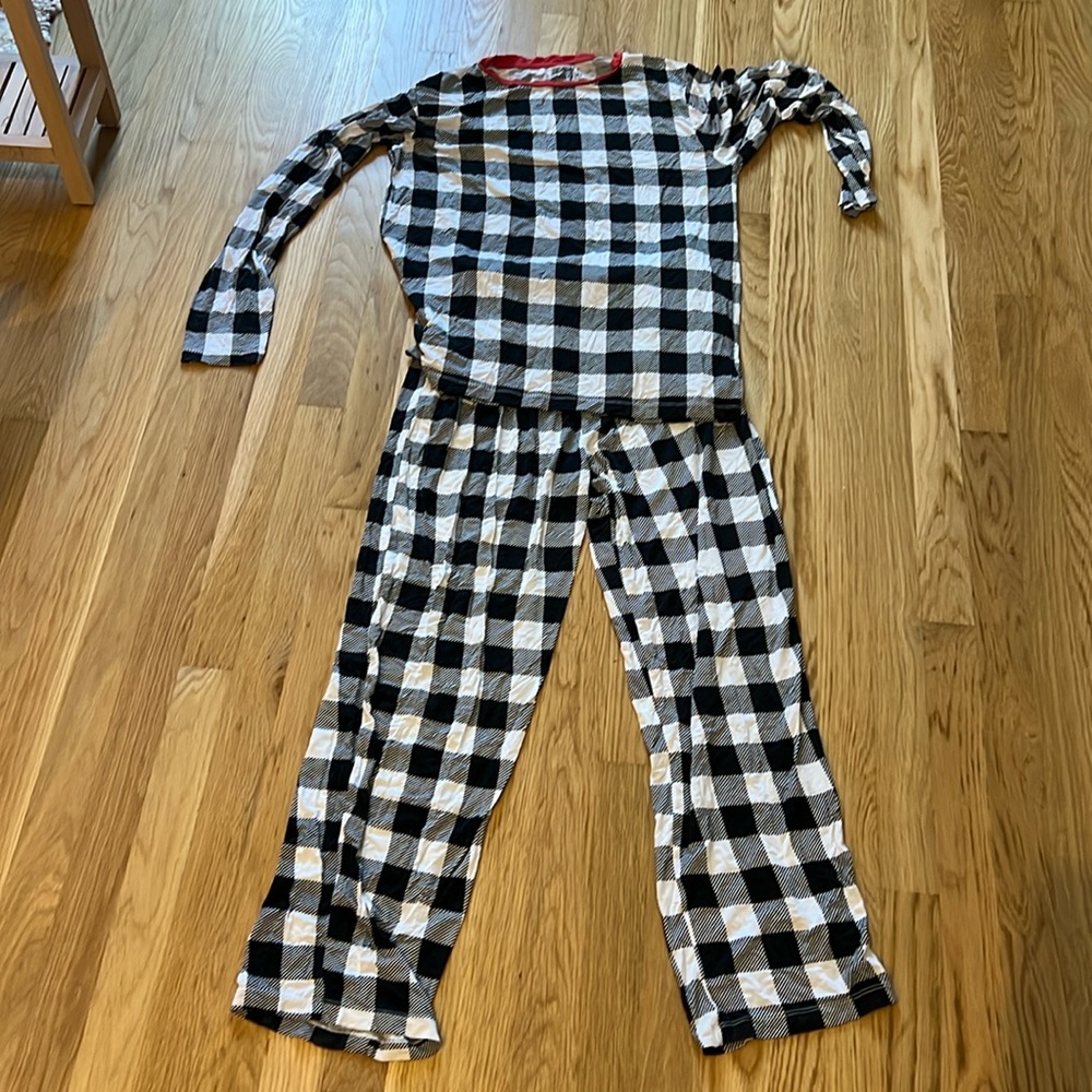 Little Sleepies • Men’s Black and White Plaid Pajama Set